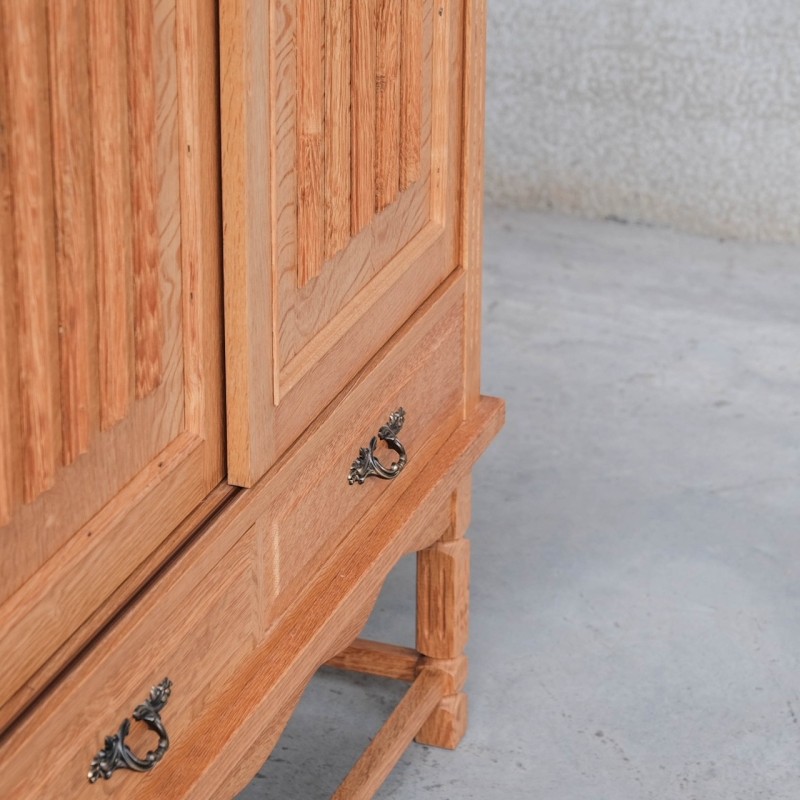 Vintage oak highboard with hinged doors, Denmark 1960s