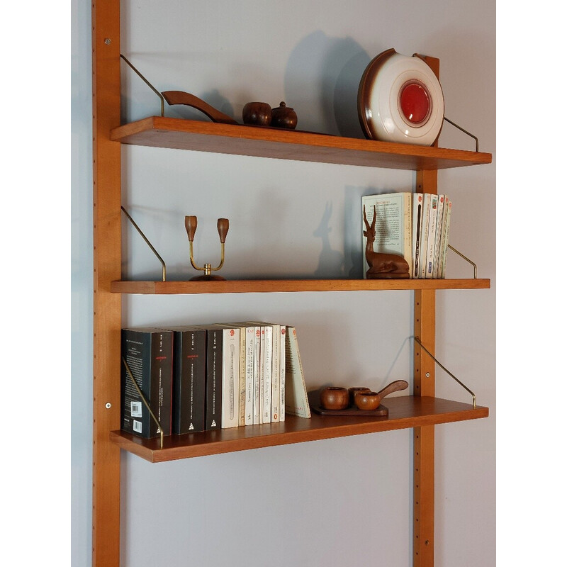 Vintage Rival shelf in teak by Kjell Riise for Brødrene Jåtog Møbelfabrikk, Norway 1960s