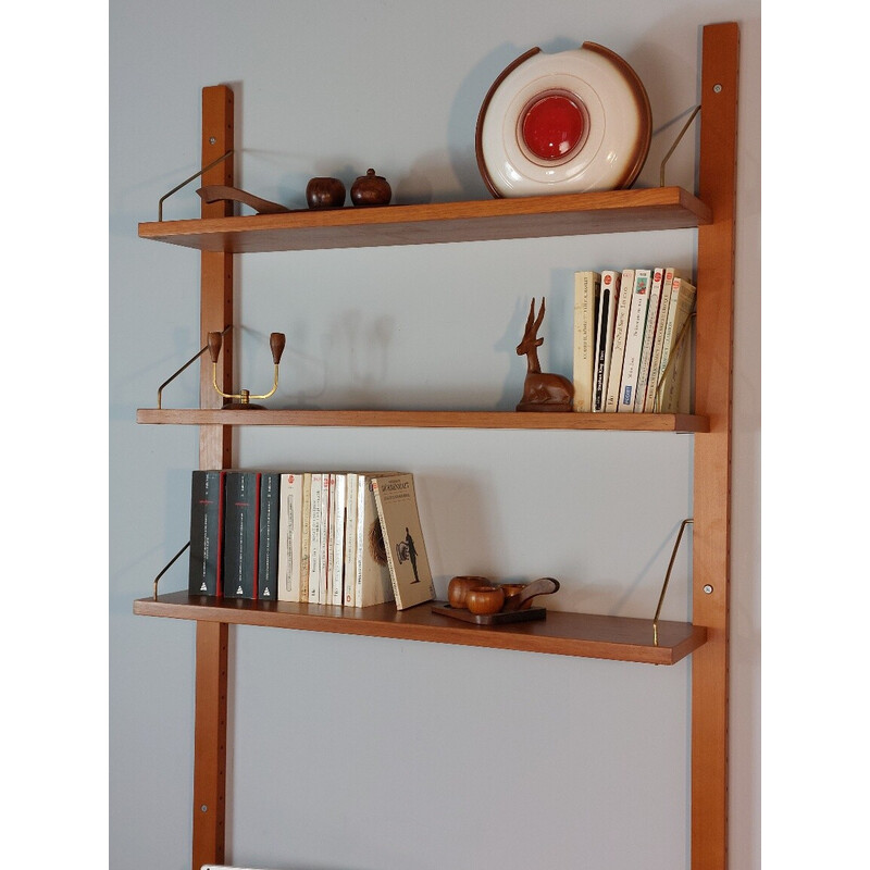 Vintage Rival shelf in teak by Kjell Riise for Brødrene Jåtog Møbelfabrikk, Norway 1960s