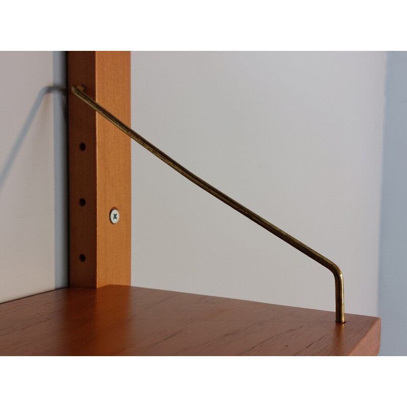 Vintage Rival shelf in teak by Kjell Riise for Brødrene Jåtog Møbelfabrikk, Norway 1960s