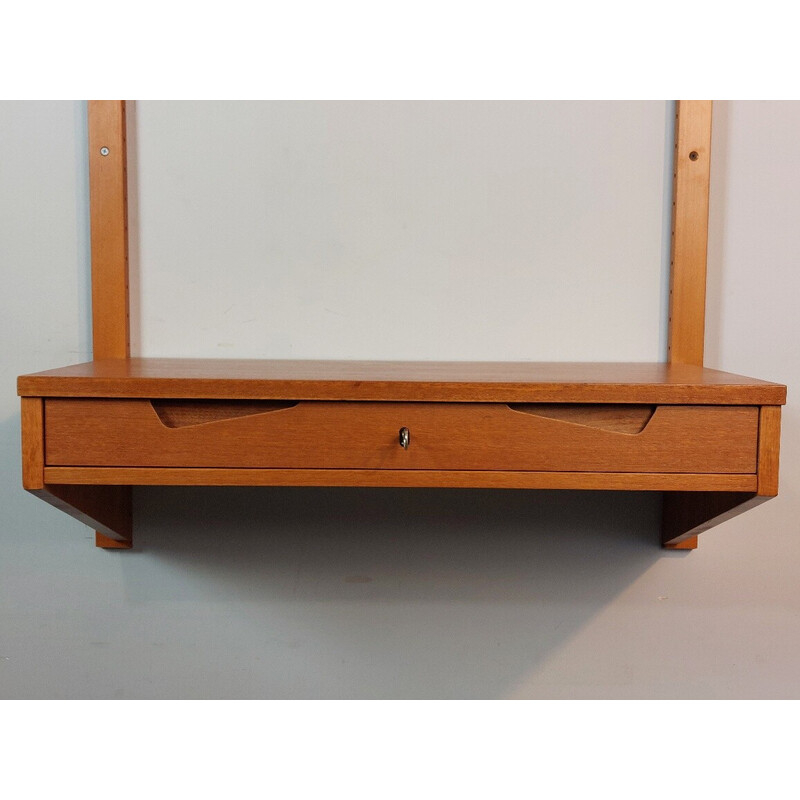 Vintage Rival shelf in teak by Kjell Riise for Brødrene Jåtog Møbelfabrikk, Norway 1960s