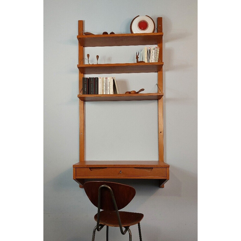 Vintage Rival shelf in teak by Kjell Riise for Brødrene Jåtog Møbelfabrikk, Norway 1960s