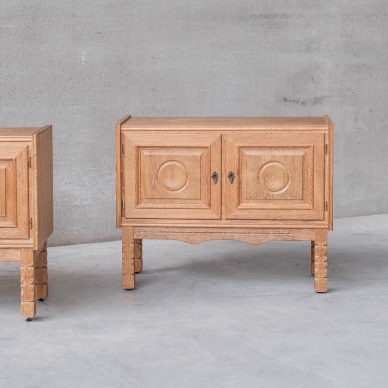 Pair of vintage oak night stands, Denmark 1960s