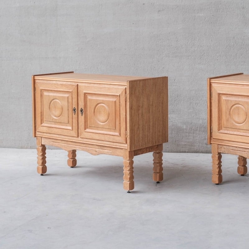 Pair of vintage oak night stands, Denmark 1960s