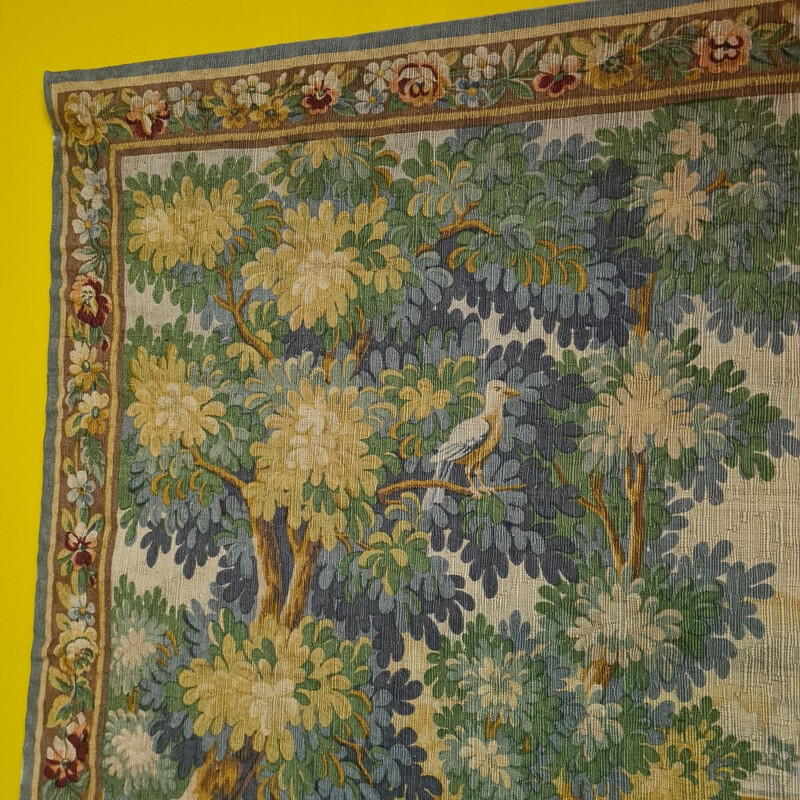 Vintage tapestry "Verdure chantilly" for Robert Four, France 1977s