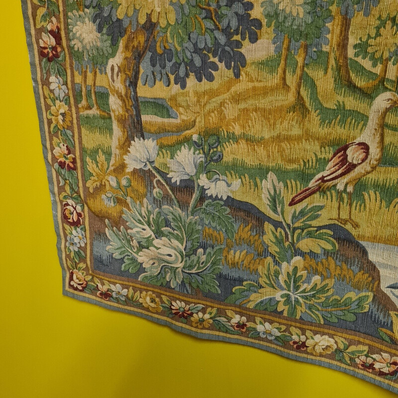 Vintage tapestry "Verdure chantilly" for Robert Four, France 1977s