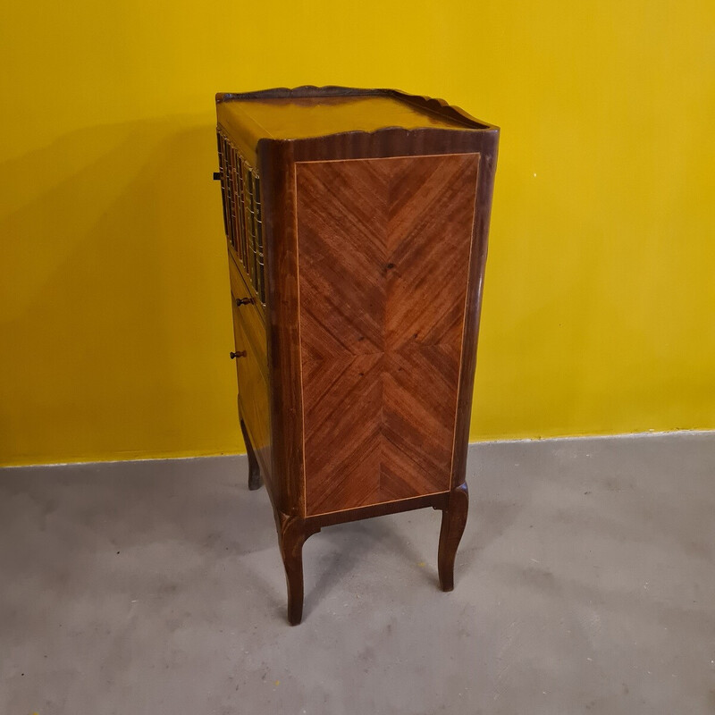 Vintage night stand in rosewood and walnut, France 1970s