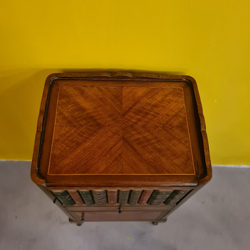 Vintage night stand in rosewood and walnut, France 1970s