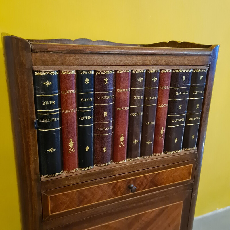 Vintage night stand in rosewood and walnut, France 1970s