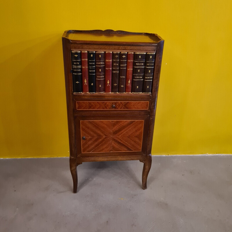 Vintage night stand in rosewood and walnut, France 1970s