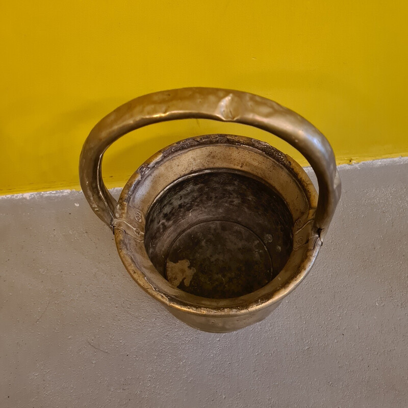 Vintage brass bucket, France 1800s