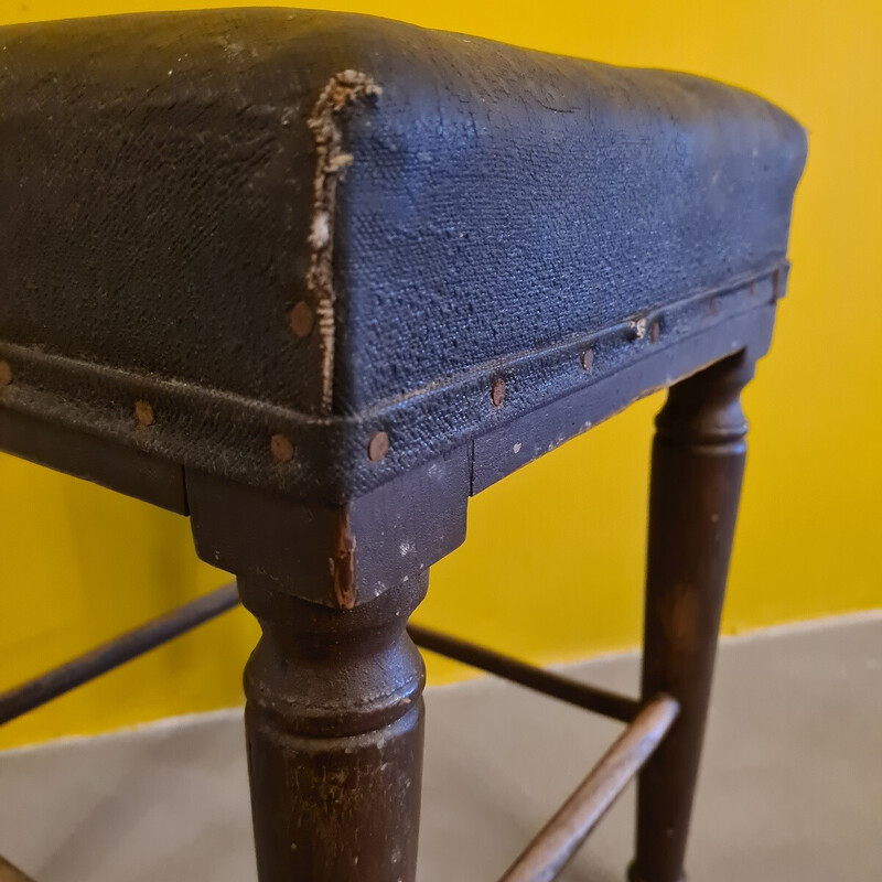 Vintage wooden stool, France 1800s