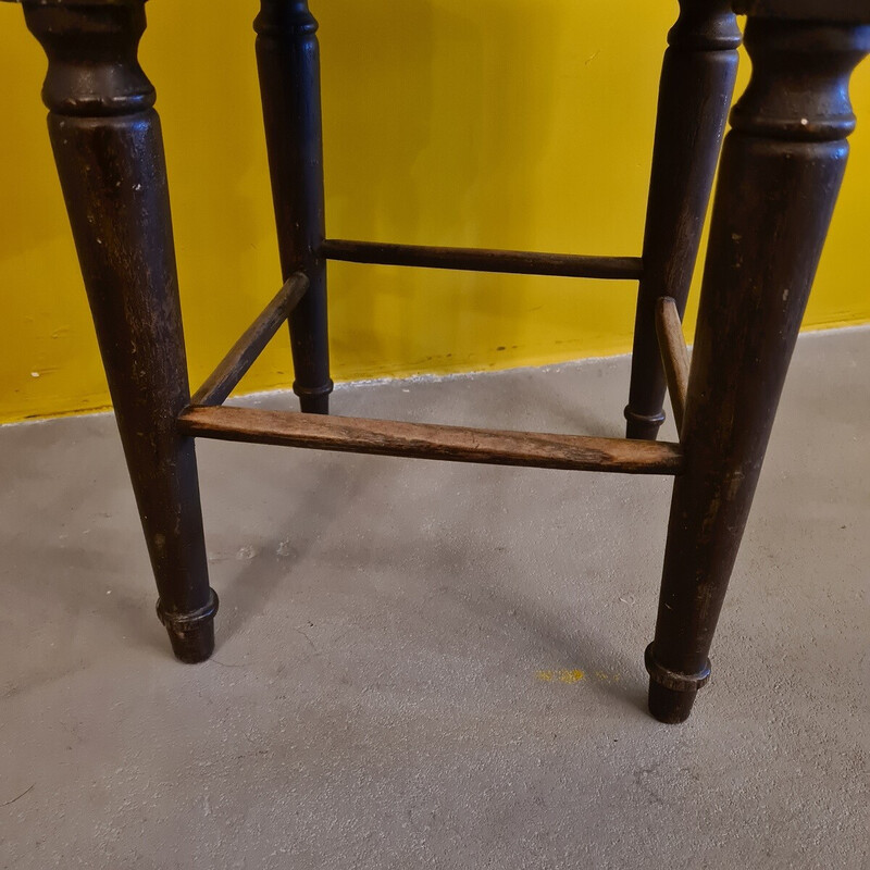 Vintage wooden stool, France 1800s