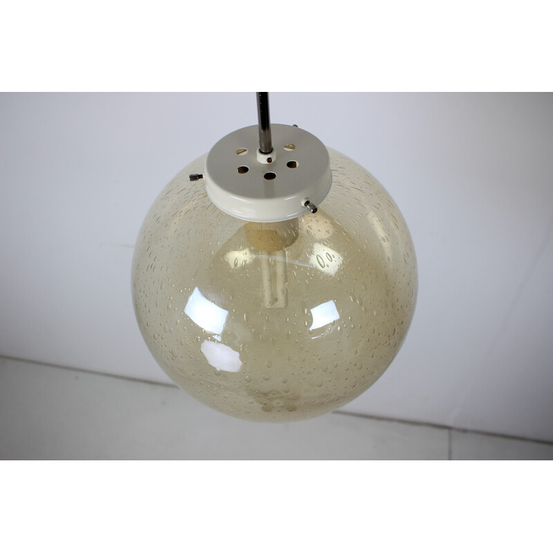 Vintage pendant lamp in metal and glass, Czechoslovakia 1982s