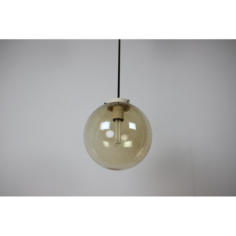 Vintage pendant lamp in metal and glass, Czechoslovakia 1982s