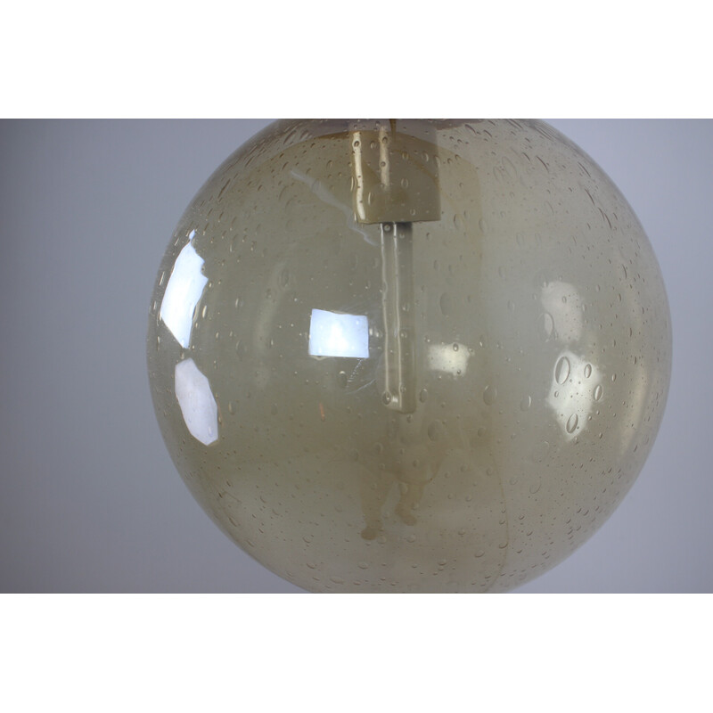 Vintage pendant lamp in metal and glass, Czechoslovakia 1982s