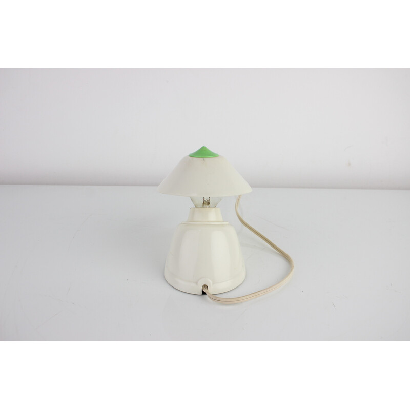 Mid-century white bakelite table lamp, Czechoslovakia 1960s