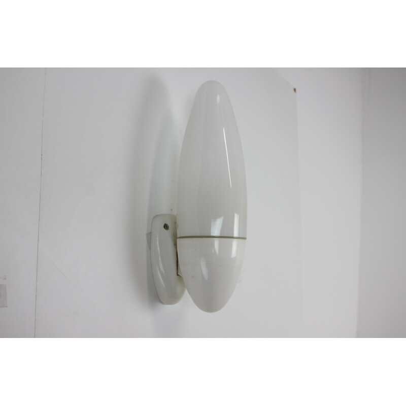 Vintage bakelite and milk glass wall Lamp, Czechoslovakia 1960s