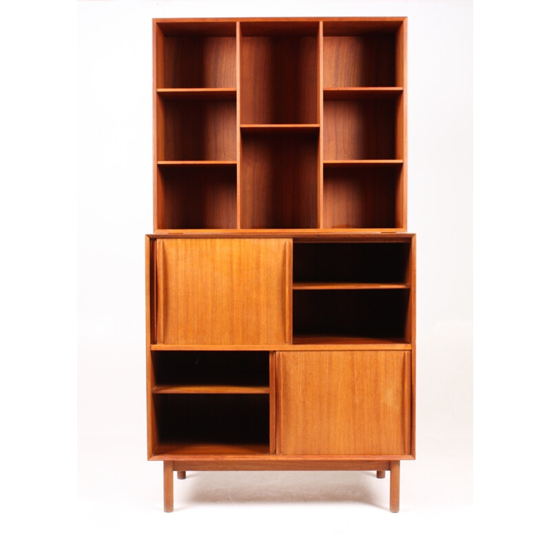 Vintage Teak Cabinet with 4 storage boxes by Peter Hvidt & Orla Mølgaard-Nielsen for Søborg - 1950s