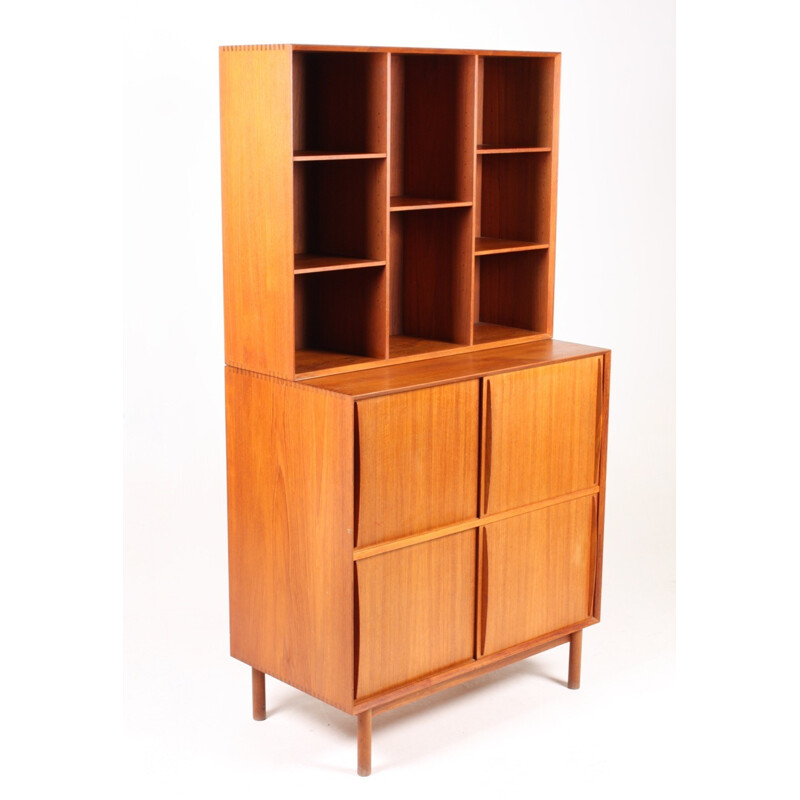 Vintage Teak Cabinet with 4 storage boxes by Peter Hvidt & Orla Mølgaard-Nielsen for Søborg - 1950s