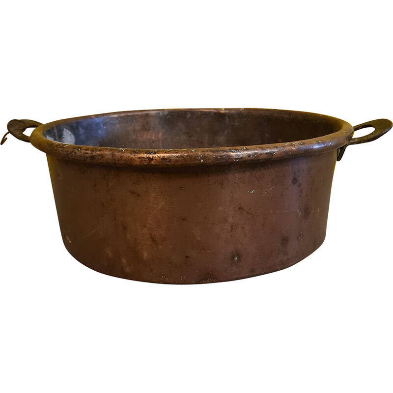 French vintage copper confiture pan, 1800s