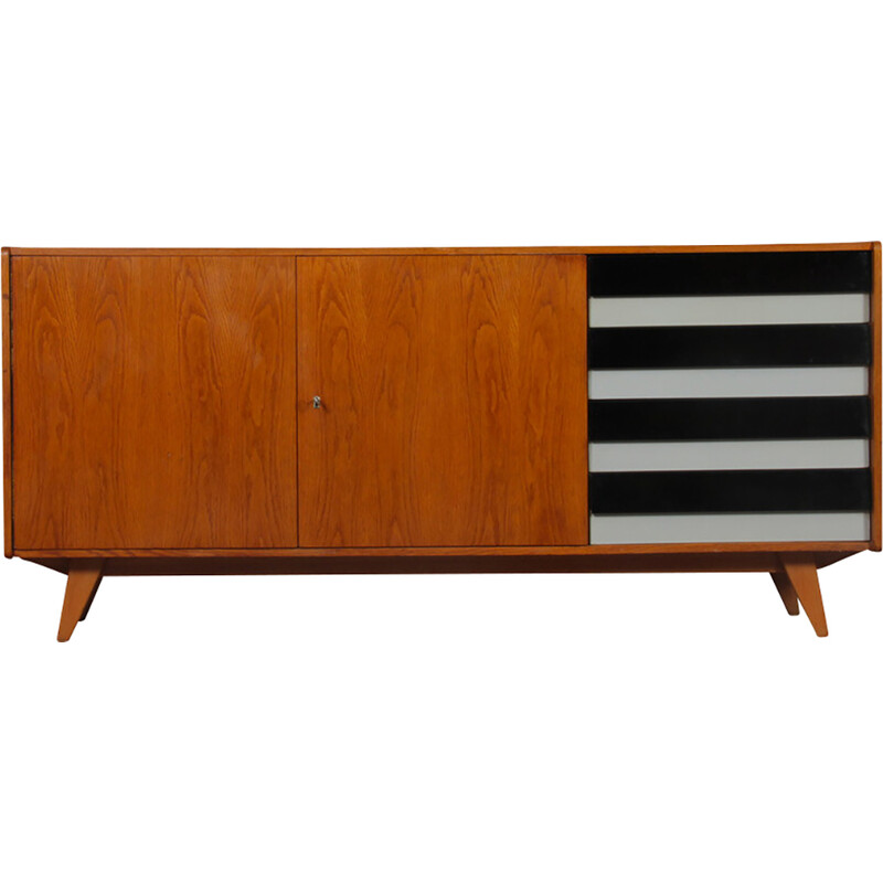 Credenza vintage in rovere modello U-460 di Jiri Jiroutek per Interier Praha, 1960