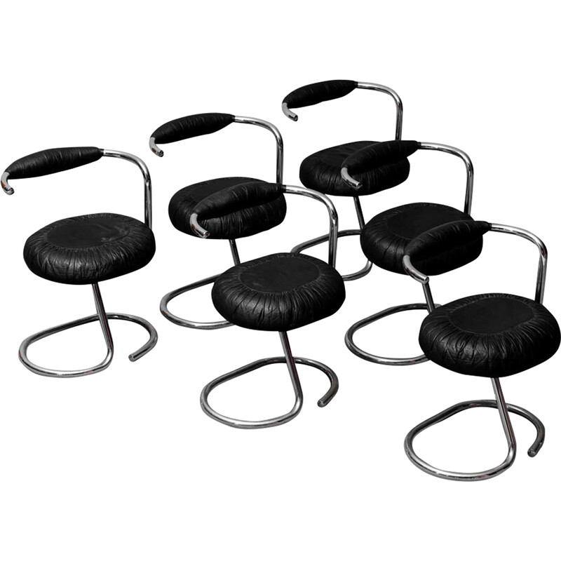 Set of 6 vintage Cobra chairs by Giotto Stoppino, 1970