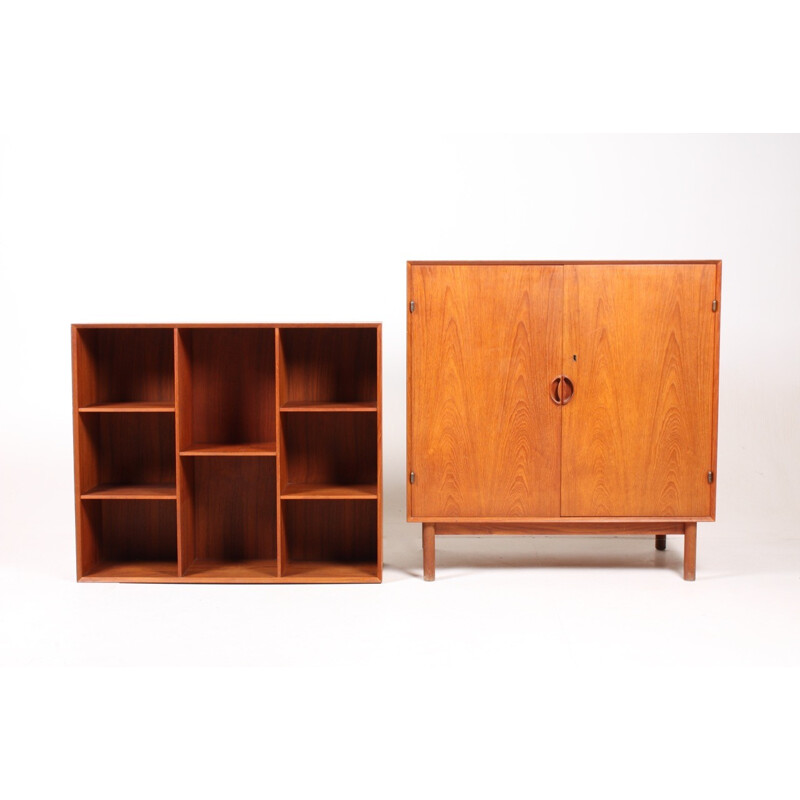 Mid-Century Teak Cabinet with 2 doors by Peter Hvidt & Orla Mølgaard-Nielsen for Søborg - 1950s