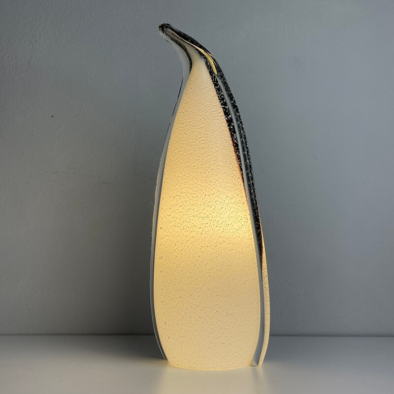 Vintage Murano glass table lamp Penguin, Italy 1980s