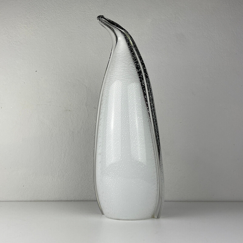 Lampe de table vintage Pingouin en verre de Murano, Italie 1980