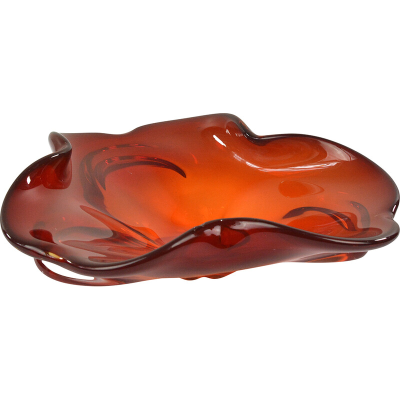 Vintage glass ashtray for Hsg Ząbkowice, Poland 1970s