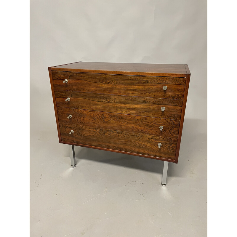 Vintage makassar wood chest of drawers, Denmark 1970s