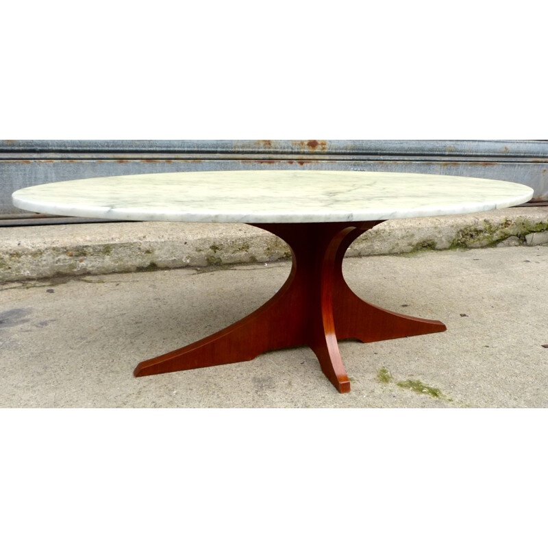 Table basse vintage en marbre - années 60