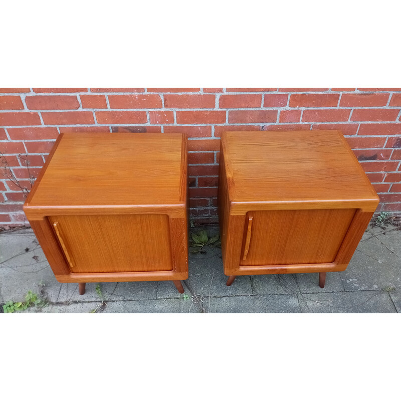 Pair of vintage Danish night stands in teak by Dyrlund