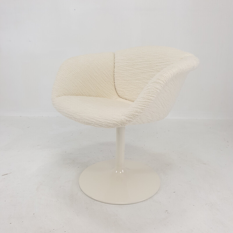 Vintage F8800 armchair in metal, wood and wool by Pierre Paulin for Artifort, France 1960s