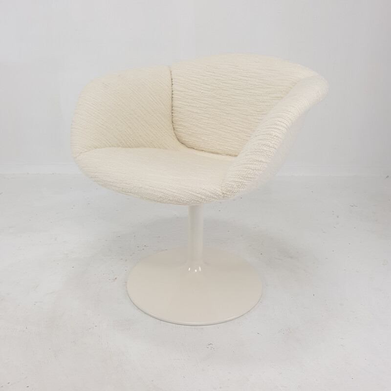 Vintage F8800 armchair in metal, wood and wool by Pierre Paulin for Artifort, France 1960s