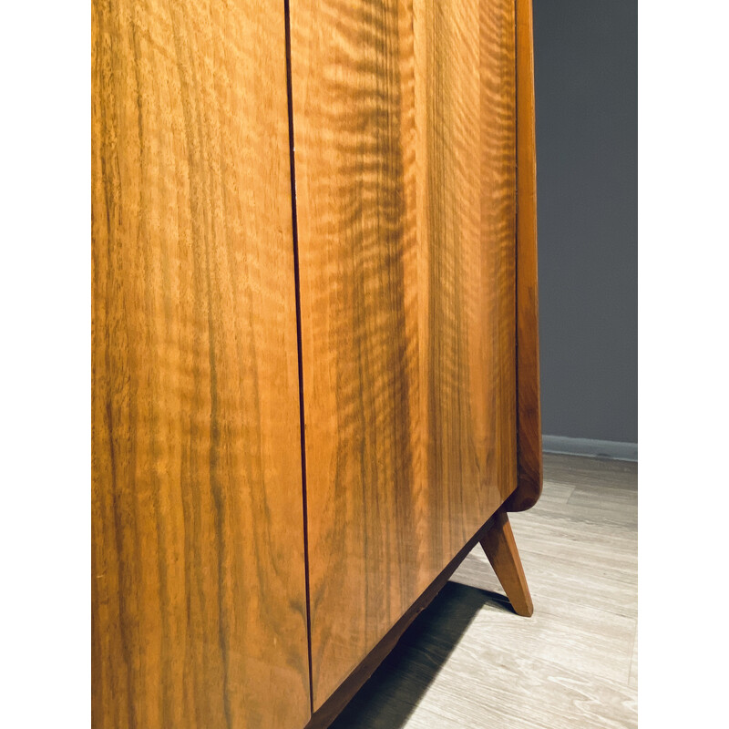 Vintage asymmetrical walnut cabinet, 1960s