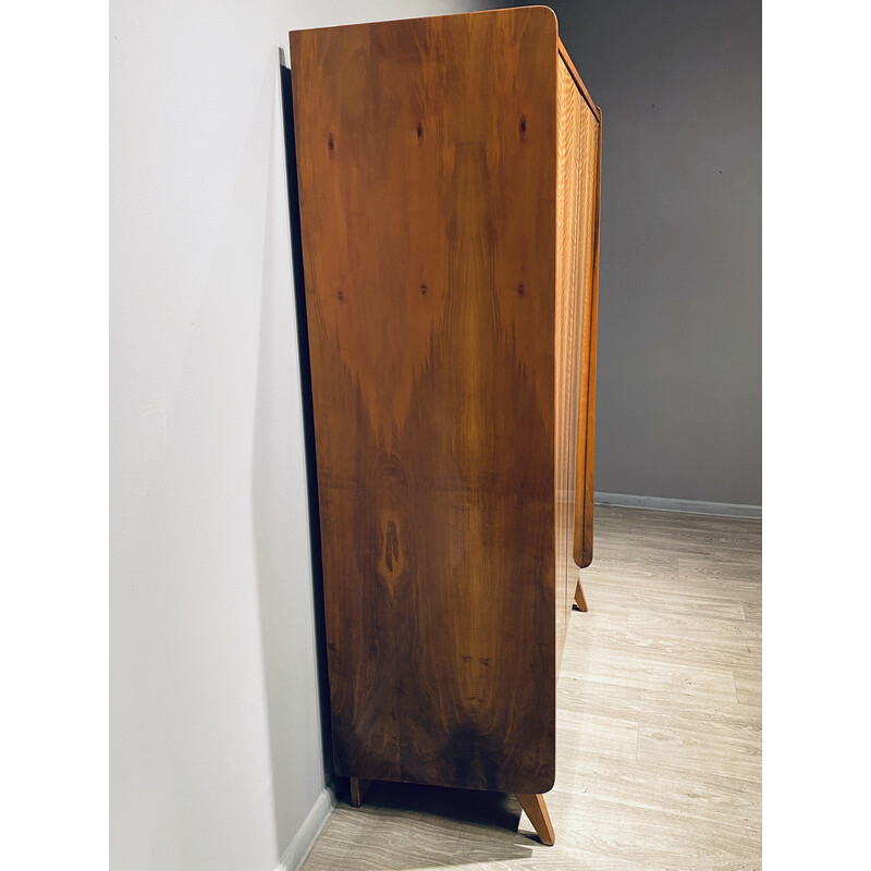 Vintage asymmetrical walnut cabinet, 1960s