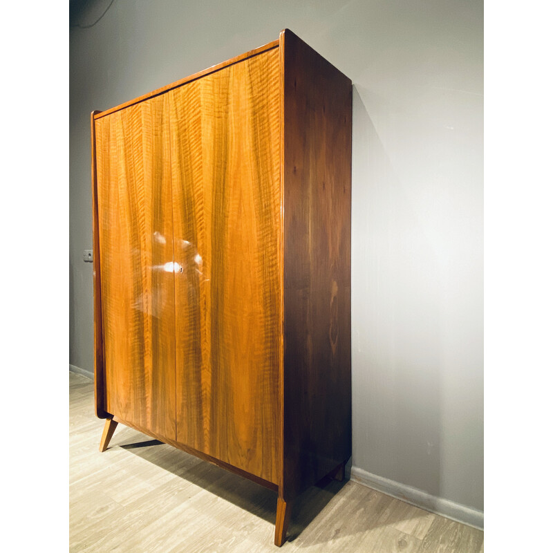 Vintage asymmetrical walnut cabinet, 1960s