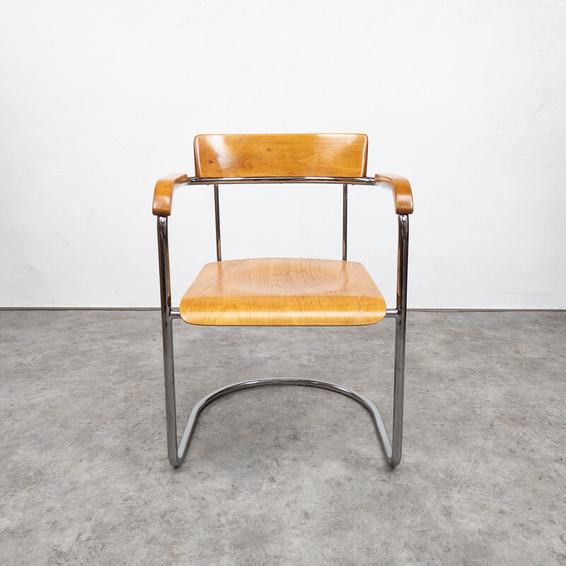 Fauteuil vintage Bauhaus en acier tubulaire de Petr Vichr pour Vichr, Tchécoslovaquie 1930