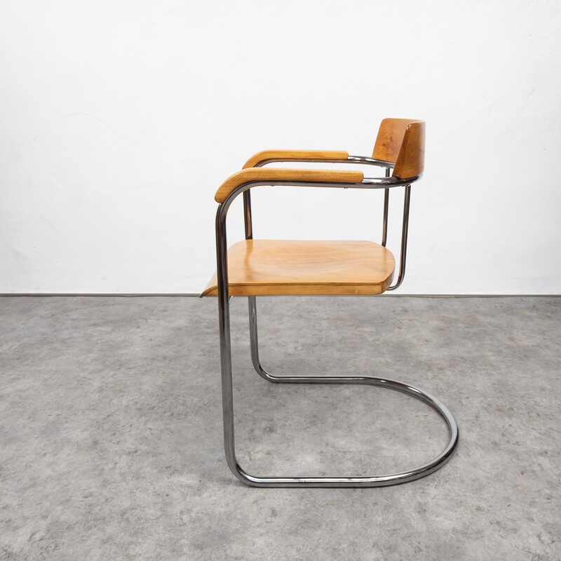 Alter Bauhaus-Sessel aus Stahlrohr von Petr Vichr für Vichr, Tschechoslowakei 1930er Jahre