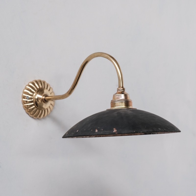 Vintage wall lamp in brass and mercury glass, England 1920s