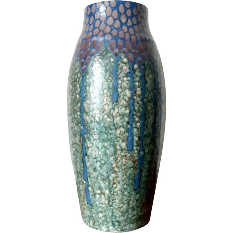 Vintage Art Deco ceramic vase by Revernay for Digoin Sarreguemines, 1925s