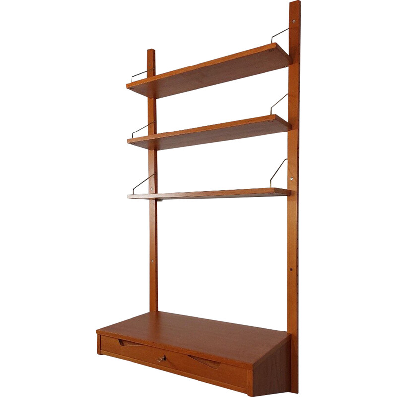 Vintage Rival shelf in teak by Kjell Riise for Brødrene Jåtog Møbelfabrikk, Norway 1960s