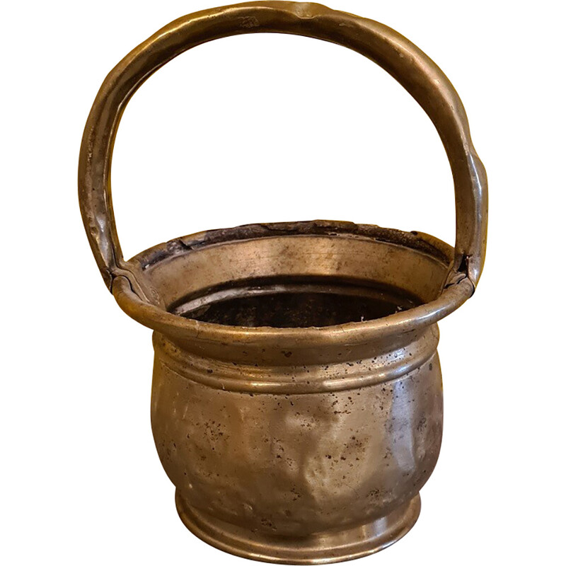 Vintage brass bucket, France 1800s