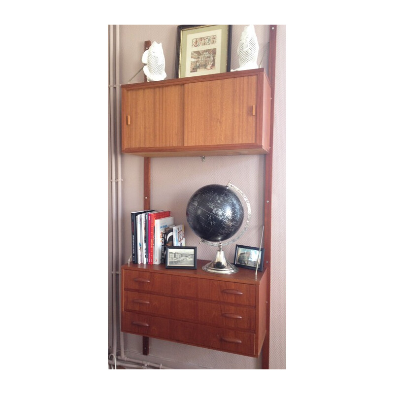 Scandinavian hanging shelf unit - 1960s