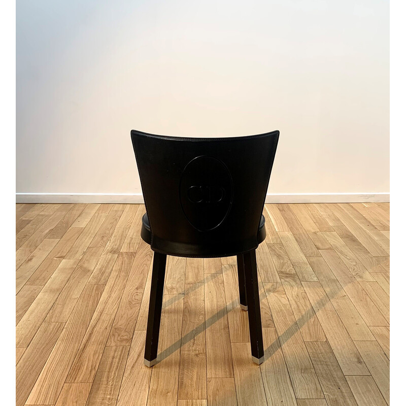Vintage-Stuhl Tonon aus Holz und Leder von Christian Dior