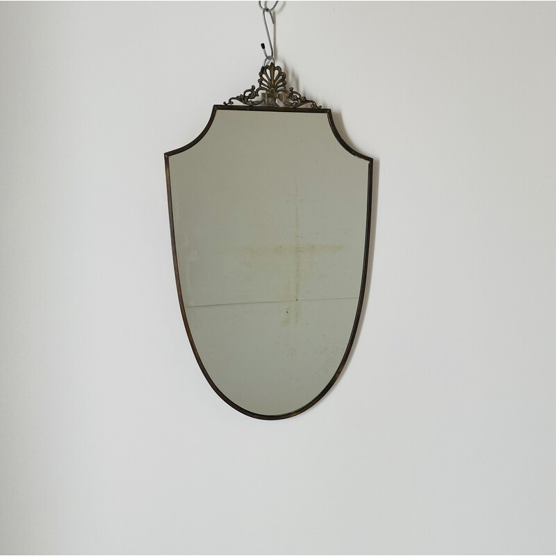 Vintage brass mirror, Italy 1940s