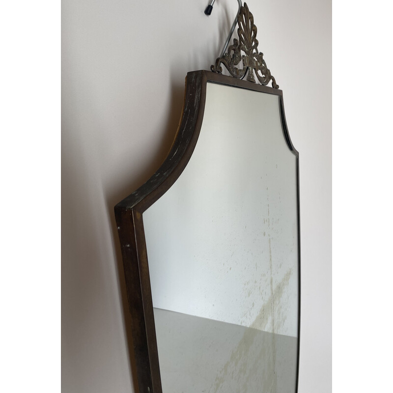 Vintage brass mirror, Italy 1940s