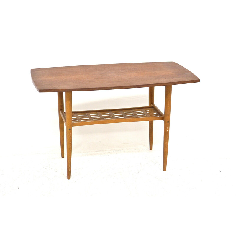 Vintage teak and beechwood coffee table, Sweden 1950s